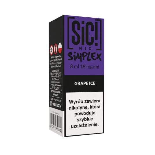B26 Liquid SIC! NIC 8ml - Grape Ice 18mg -zdjęcie numer 1