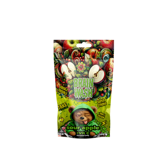 BRAIN WASH ŻELKI SOUR APPLE 100G -zdjęcie numer 1