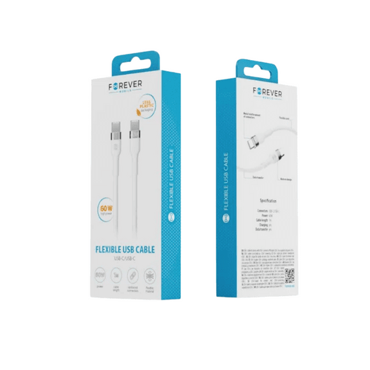 Forever kabel Flexible USB-C - USB-C 1,0 m 60W -zdjęcie numer 1
