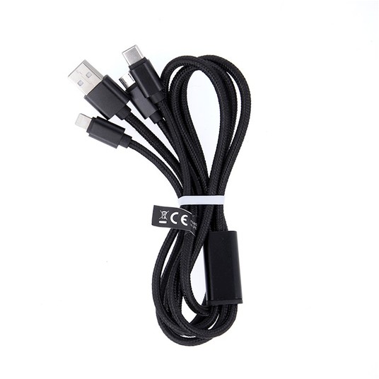 Maxlife kabel 3w1 USB - Lightning + USB-C + micro -zdjęcie numer 1