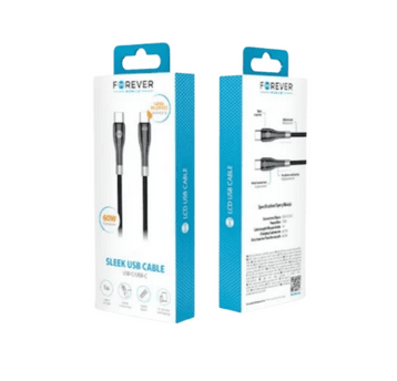 Forever kabel Sleek USB-C - USB-C 1,0 m 60W czarny