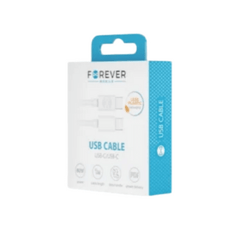 Forever kabel USB-C - USB-C 1,0 m 60W biały
