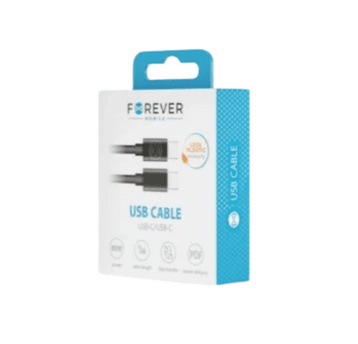 Forever kabel USB-C - USB-C 1,0 m 60W czarny