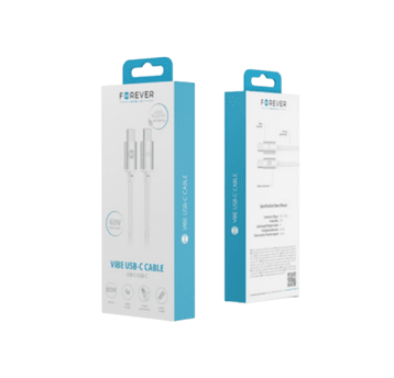 Forever kabel Vibe USB-C - USB-C 1,0 m 60W srebrny