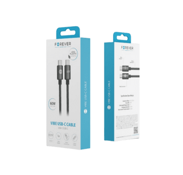 Forever kabel Vibe USB-C - USB-C 1,0 m 60W szary