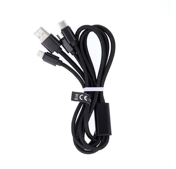Maxlife kabel 3w1 USB - Lightning + USB-C + micro